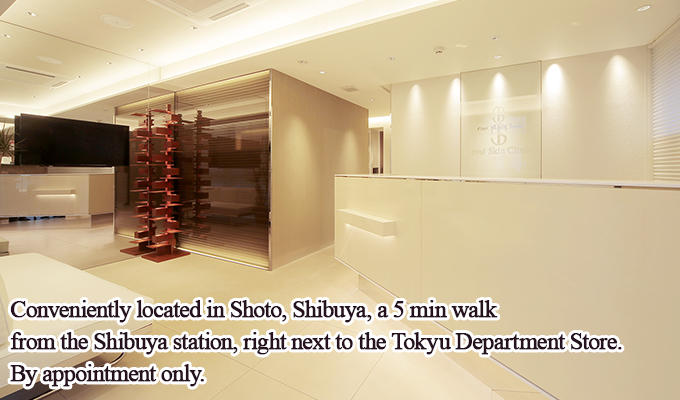 Conveniently located in Shoto, Shibuya, a 5 min walk from the Shibuya station, right next to the Tokyu Department Store. By appointment only.